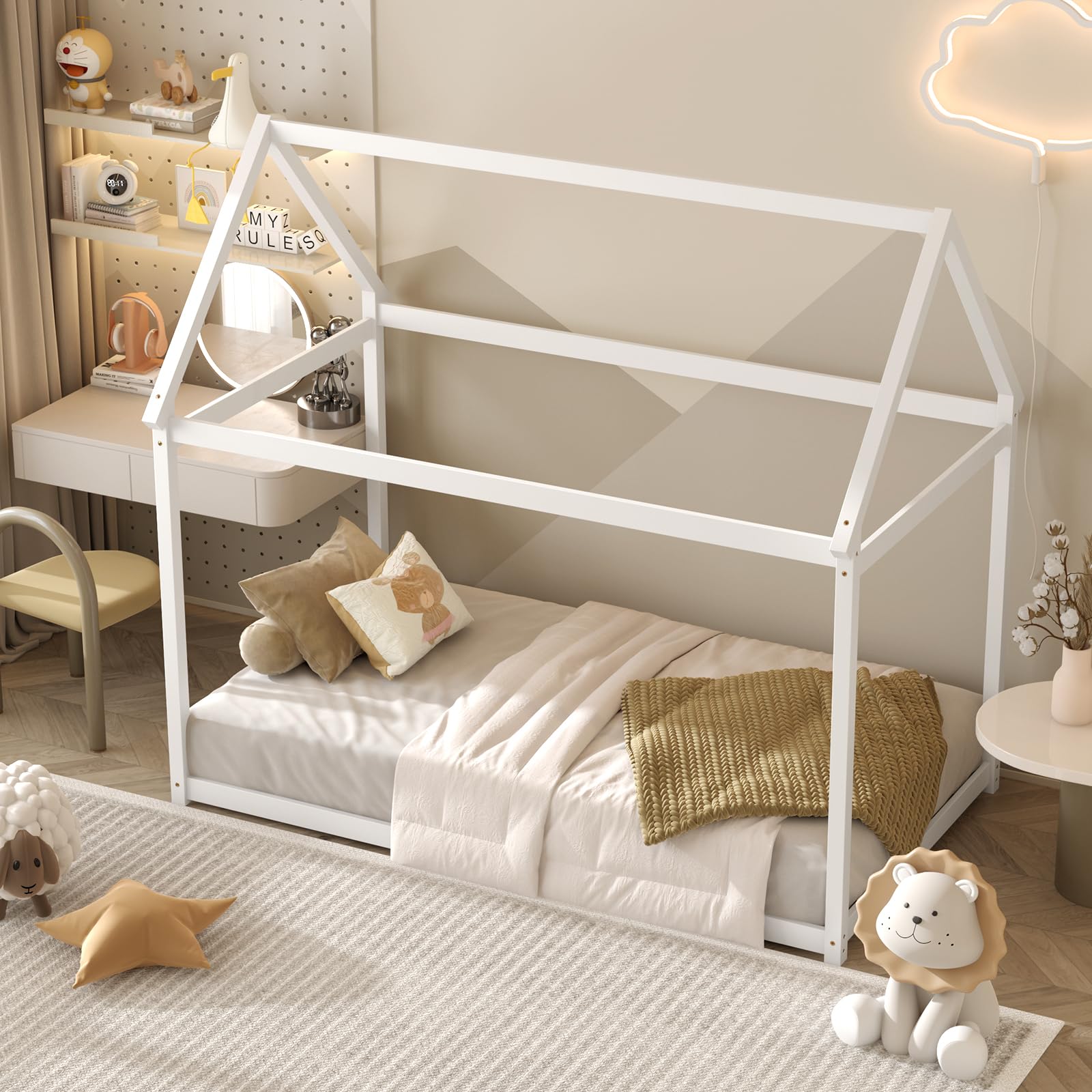 Twin House Bed Frame for Kids Floor Bed KOMFOTT