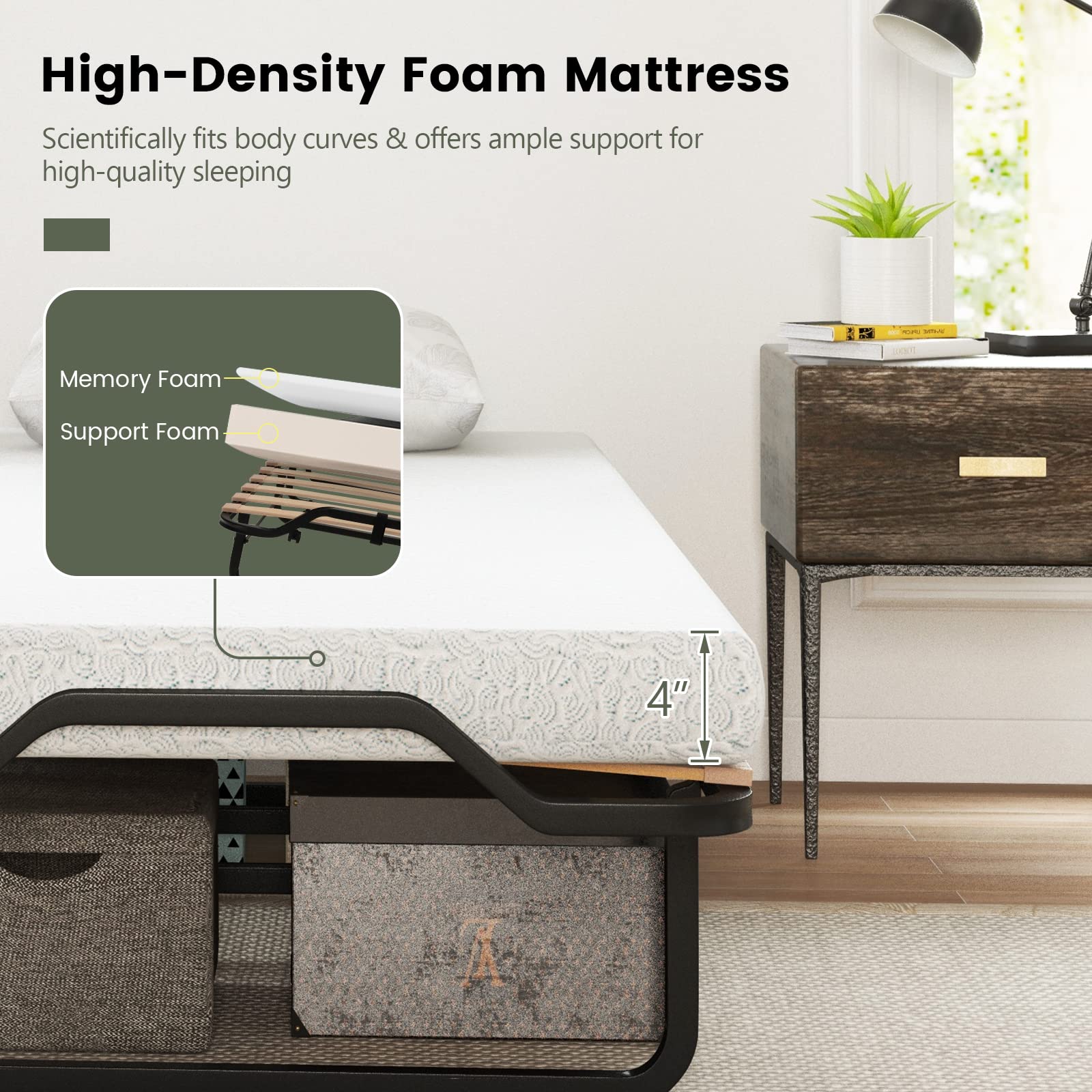 Cot size memory foam mattress best sale