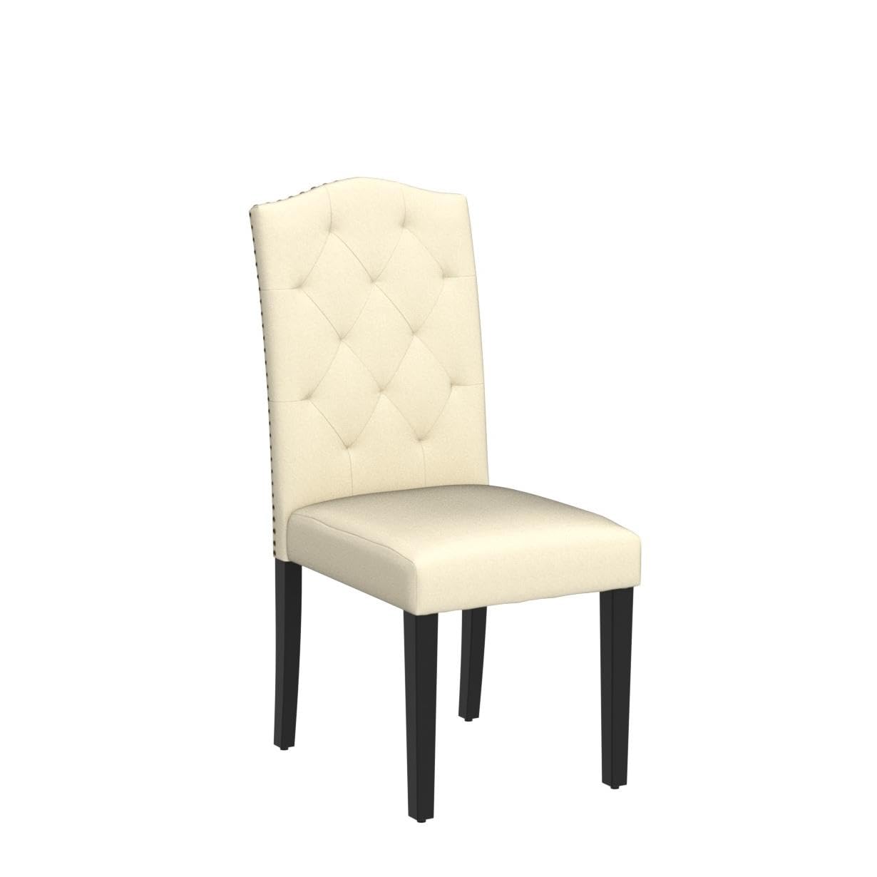 KOMFOTT Set of 2/4 Tufted Fabric Dining Chairs with Padded Seat and Tall Backrest