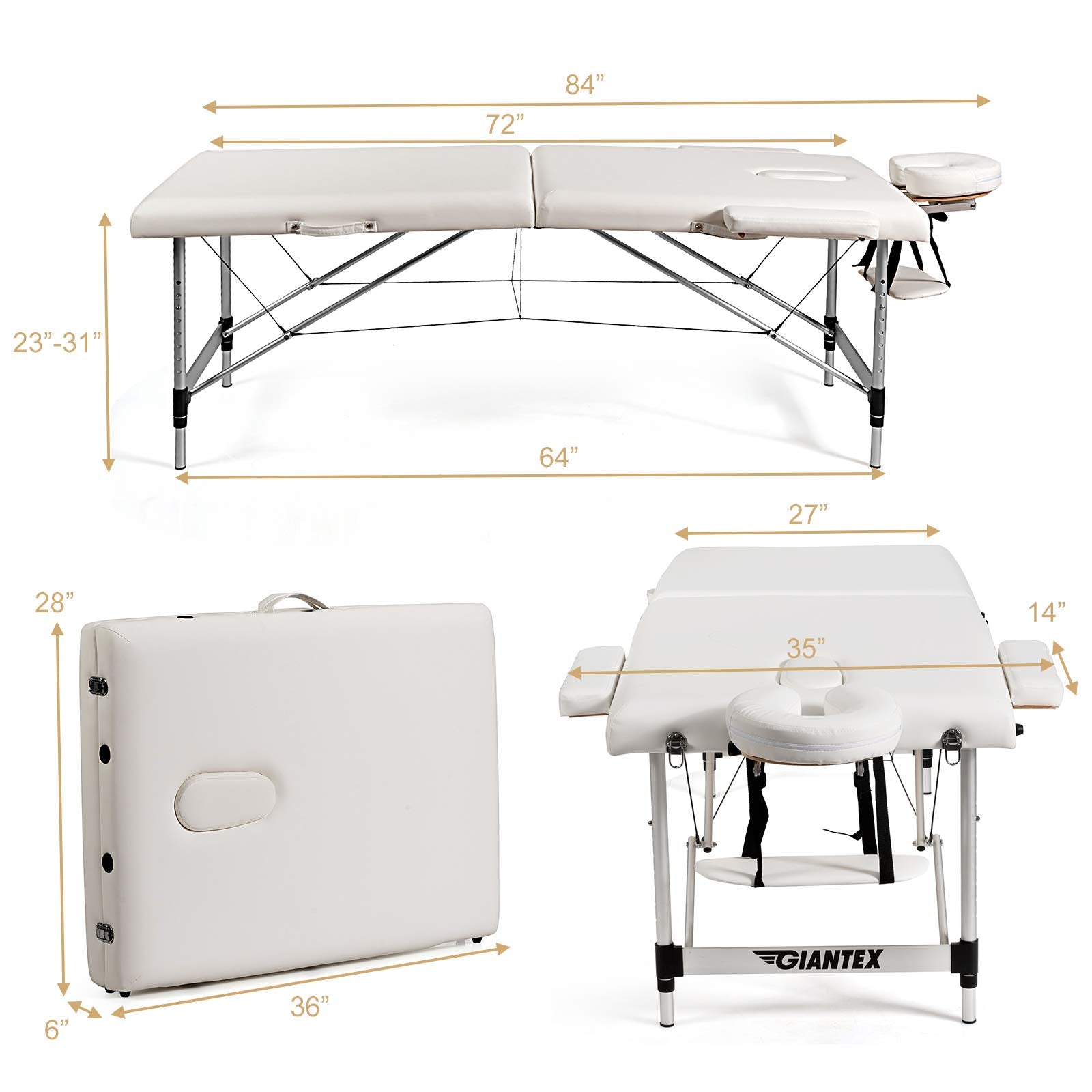 KOMFOTT 84" Massage Table with Carry Case