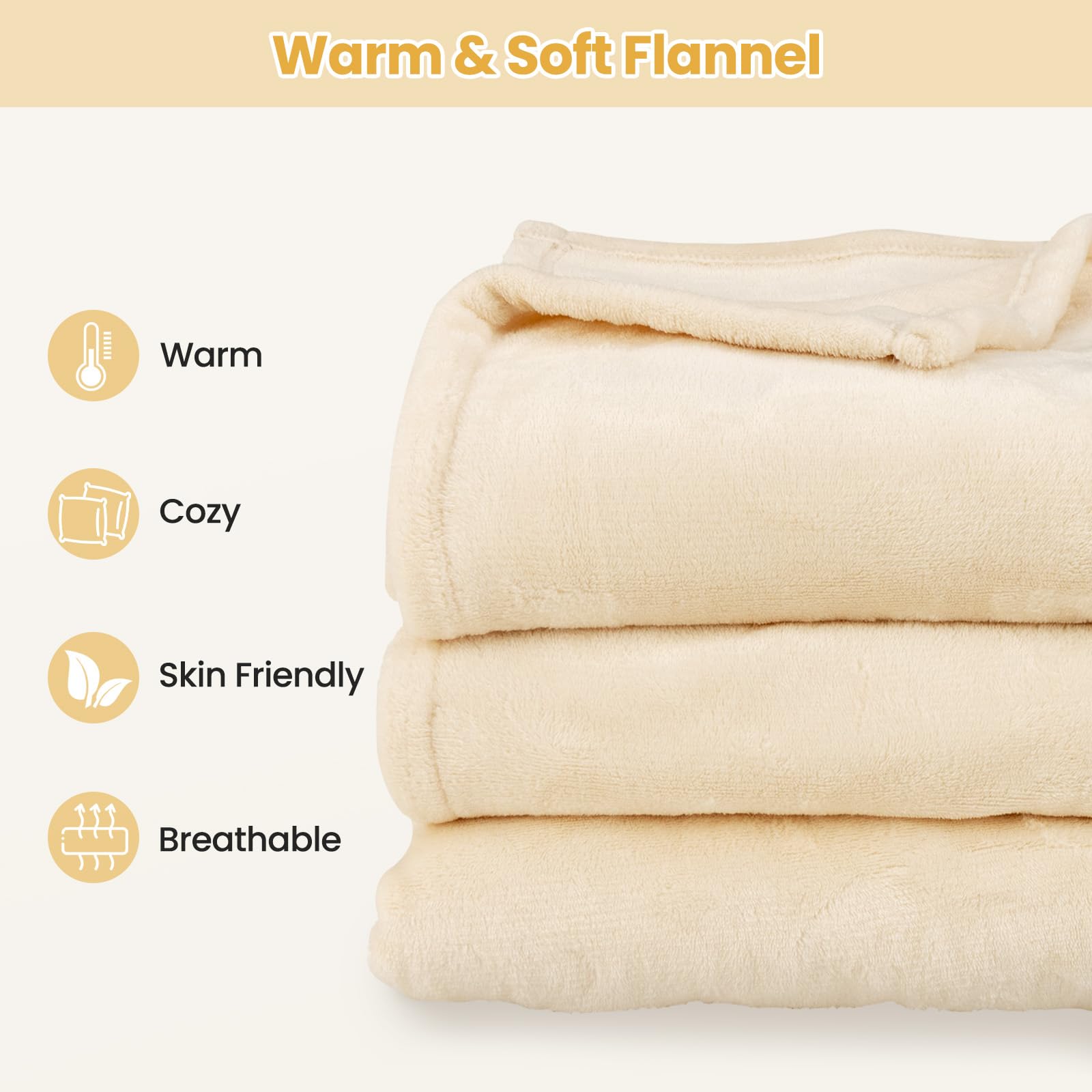 KOMFOTT Heated Blanket Electric Blanket Twin Size 84’’ x 62’’ Heating Blanket with 10 Heating Levels & 12 Hour Selectable Auto Shut-Off