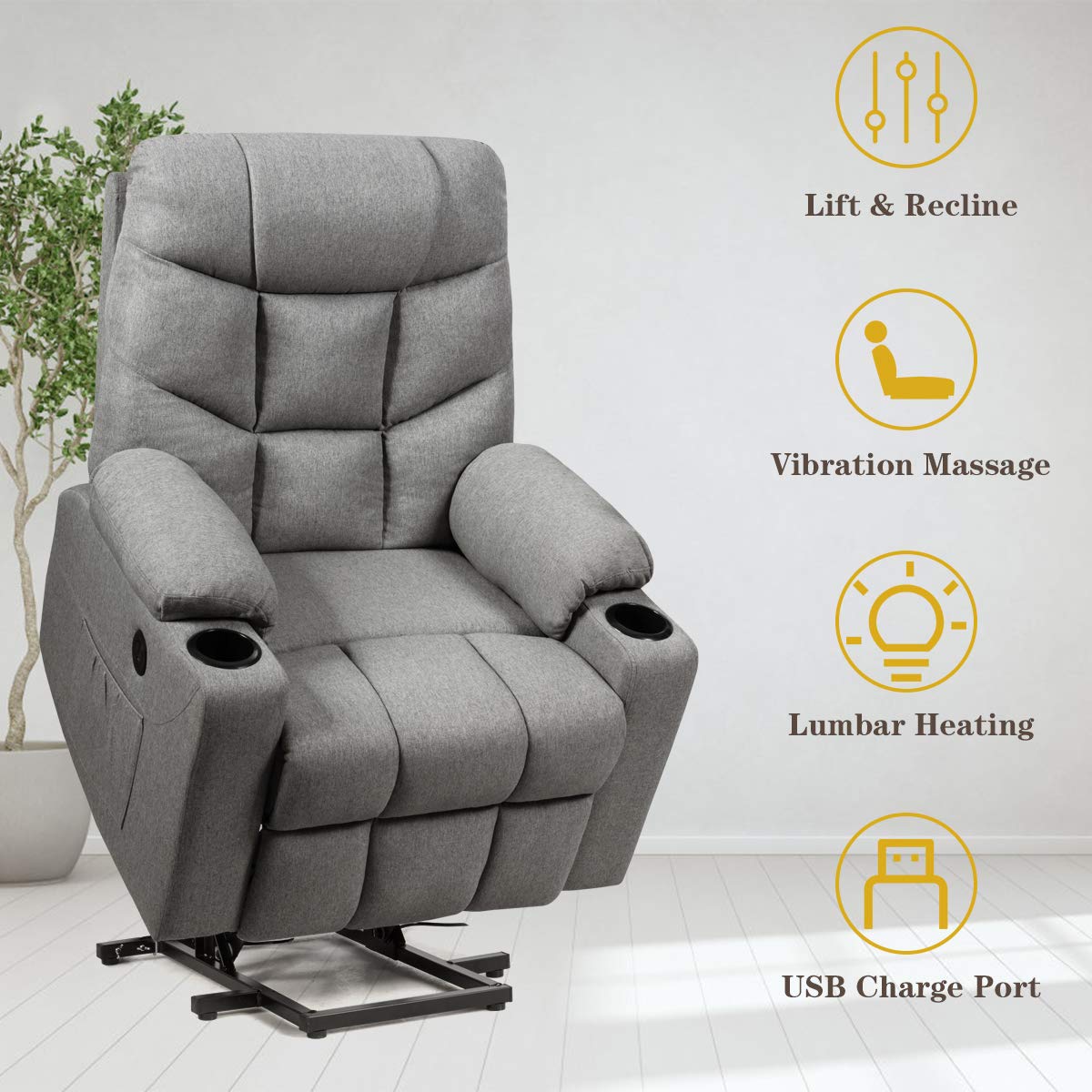 KOMFOTT Power Lift Chair Electric Recliner Sofa for Elderly