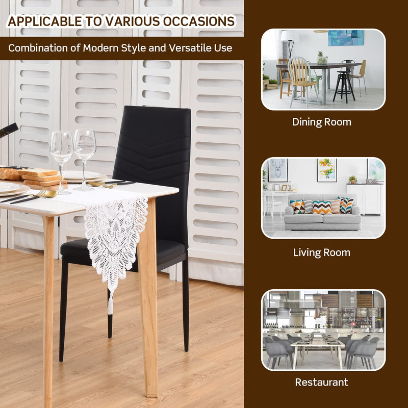 KOMFOTT Set of 4 Dining Chairs, High Back Dining Side Chairs w/PVC Leather & Non-Slip Feet Pads