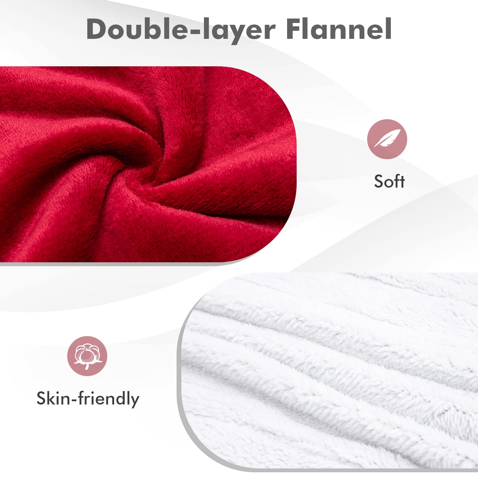 KOMFOTT 84” x 62” Electric Heated Throw Blanket w/ 5 Heating Levels 10 Hours Auto-Off Overheat Protection