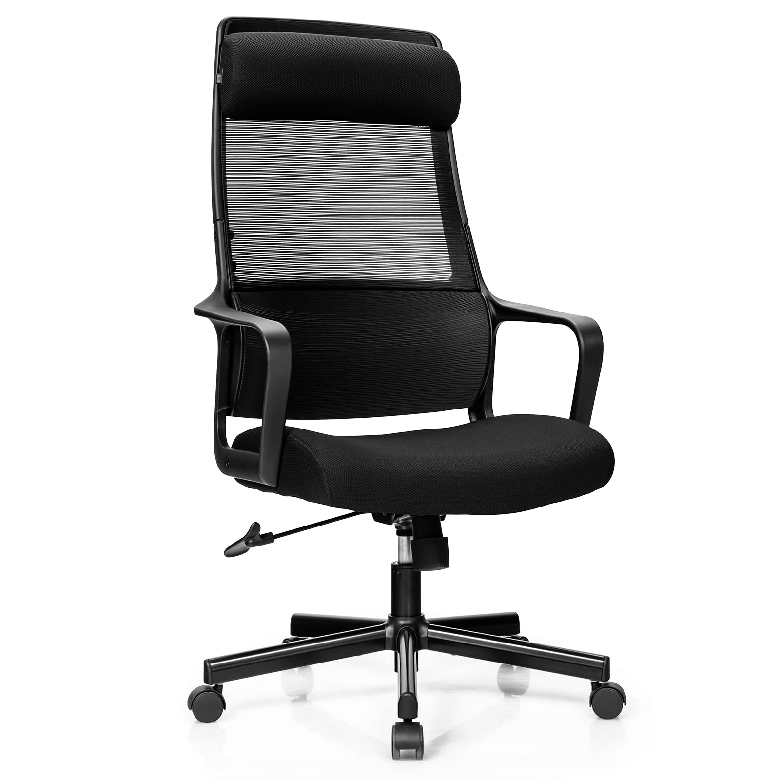 KOMFOTT High Back Mesh Heating Headrest and Lumbar Support Armrest, Ergonomic Computer, Executive Task Home Office Desk Chairs