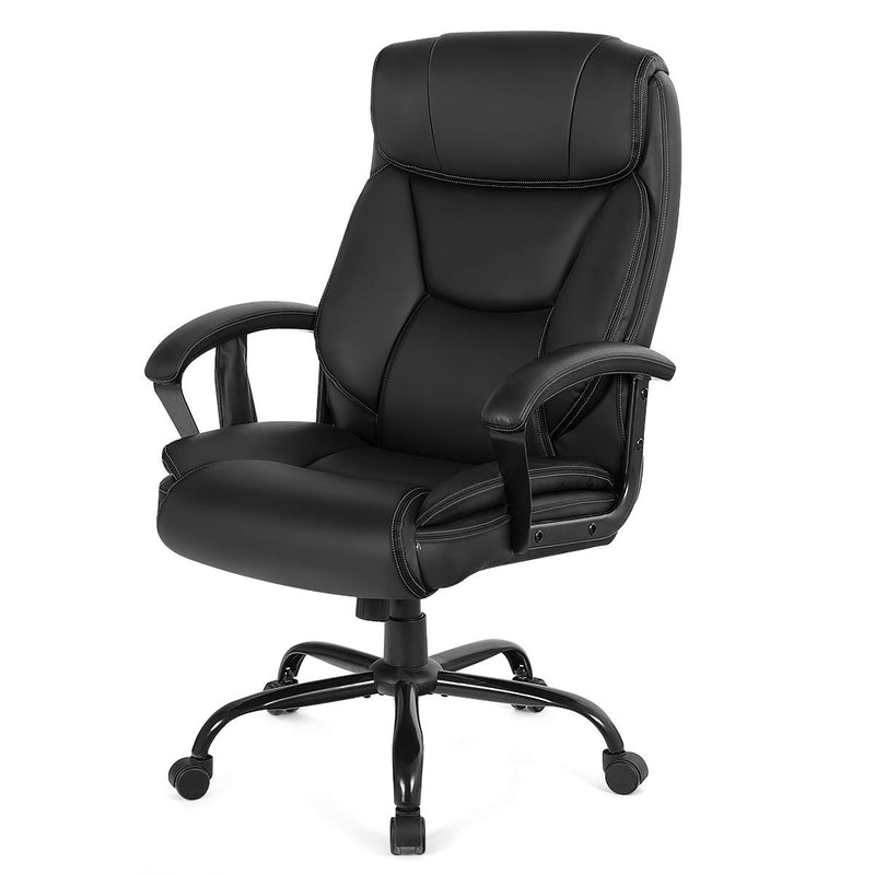 KOMFOTT 500 lbs Big and Tall Office Chair, Massage Executive Chair with 6 Vibrating Points