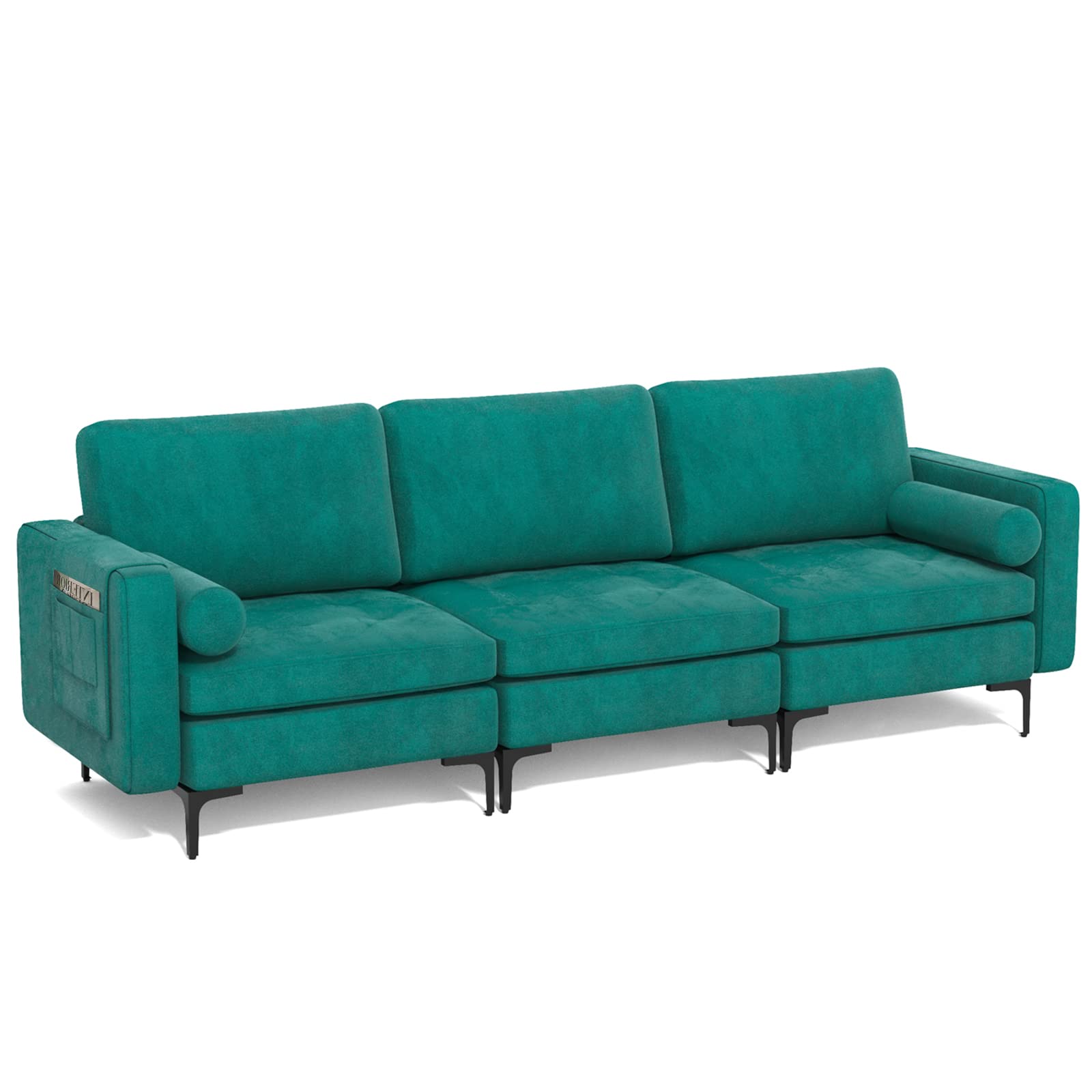 KOMFOTT Modern Accent Sofa w/Comfy Cushion Bolster for Bedroom Reception Room