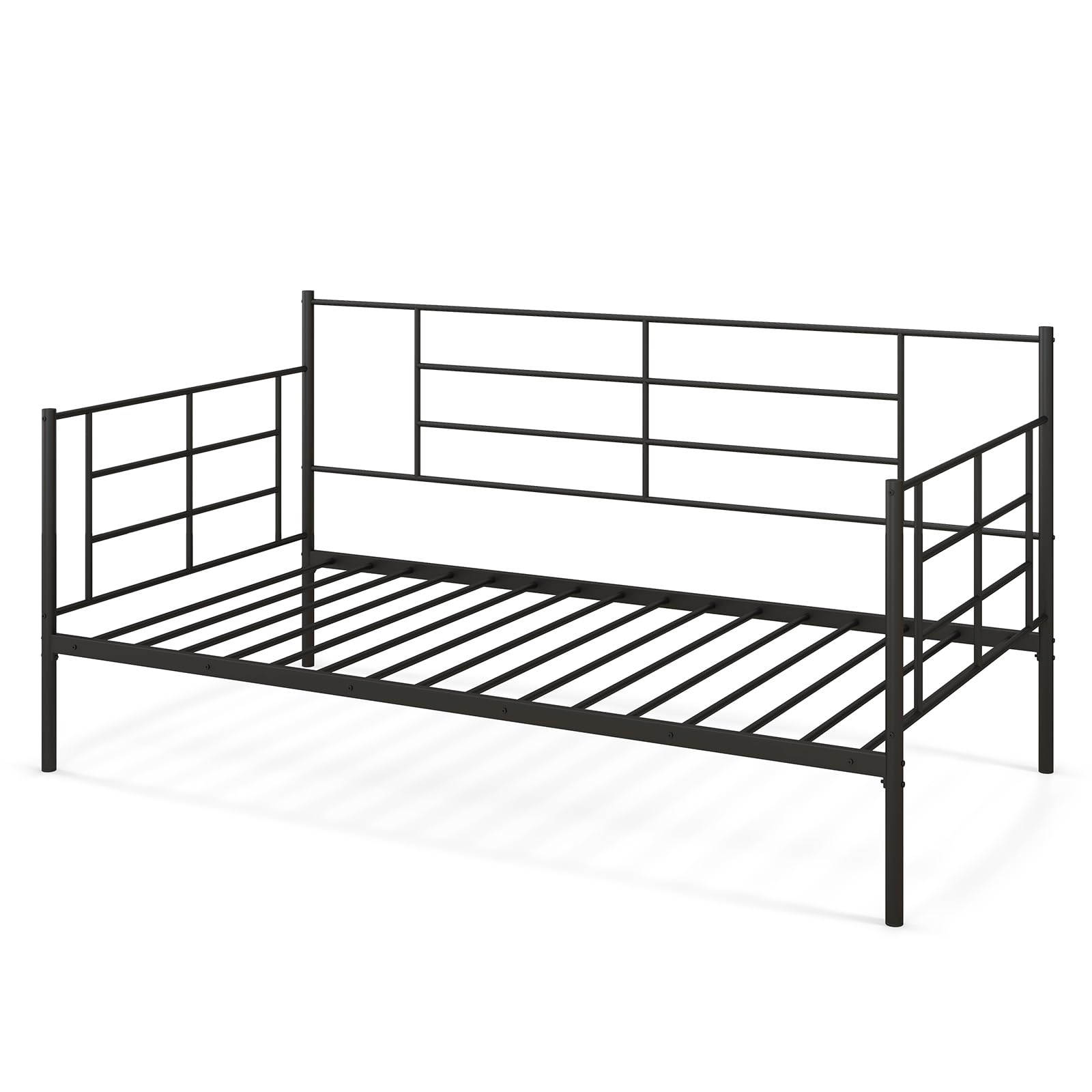 KOMFOTT Twin Size Metal Daybed Frame, Heavy-Duty Sofa Bed with Sturdy Metal Slat Support