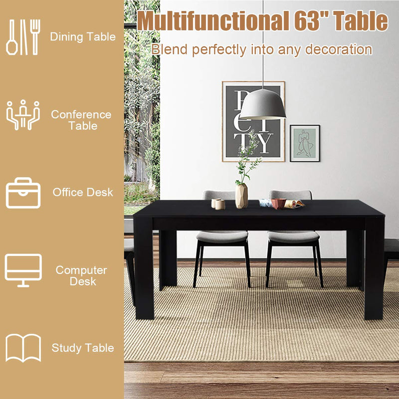 KOMFOTT Dining Table for 6, Wood Rectangular Table, 63" L x 31.5" W x 30" H Large Farmhouse Center Table