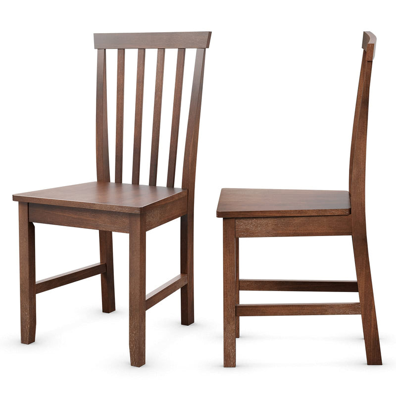 KOMFOTT Wood Dining Chair Set of 2/4, Farmhouse Wooden Dining Side Chair with High Slat Back, Rubber Wood Legs