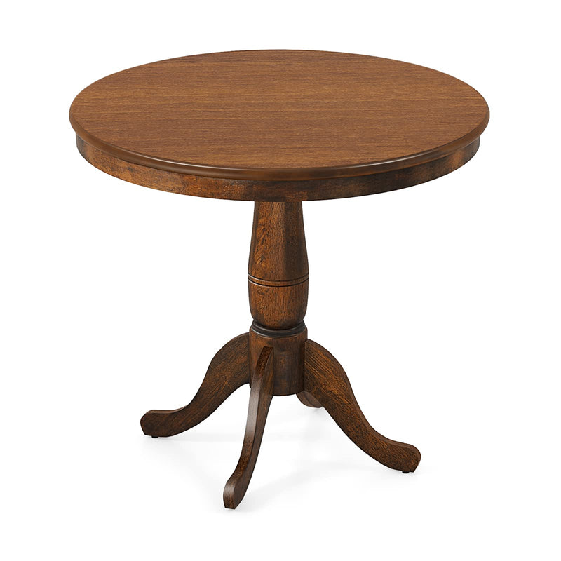 KOMFOTT Round Dining Table for 2-4 People, 32" D X 30" H Wooden Kitchen Table with Spacious Table Top, Pedestal Base