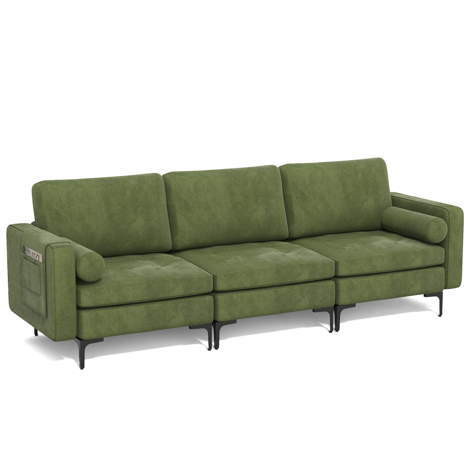 KOMFOTT Modern Accent Sofa w/Comfy Cushion Bolster for Bedroom Reception Room