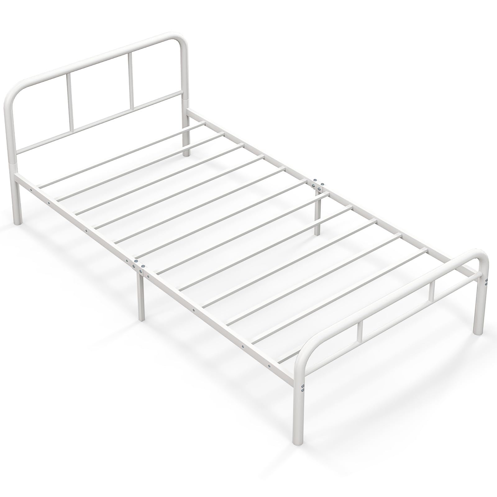 KOMFOTT Metal Platform Bed Frame with Headboard & Footboard