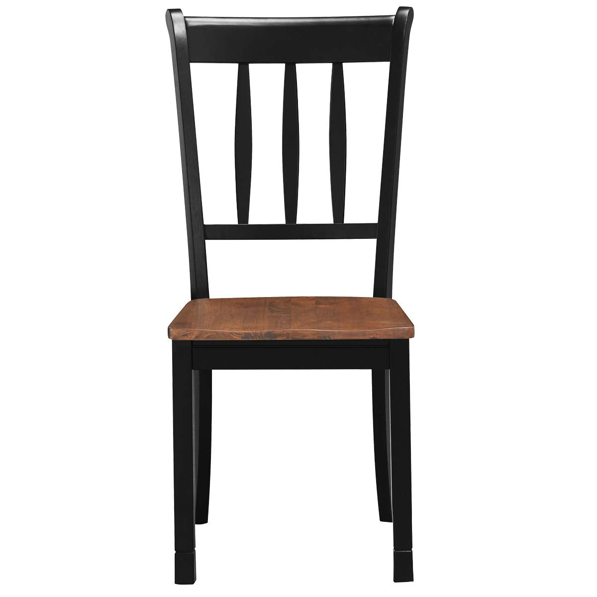 KOMFOTT Set of 2/4 Wood Solid Rubber Wood Armless Dining Chairs with Non-Slip Foot Pads