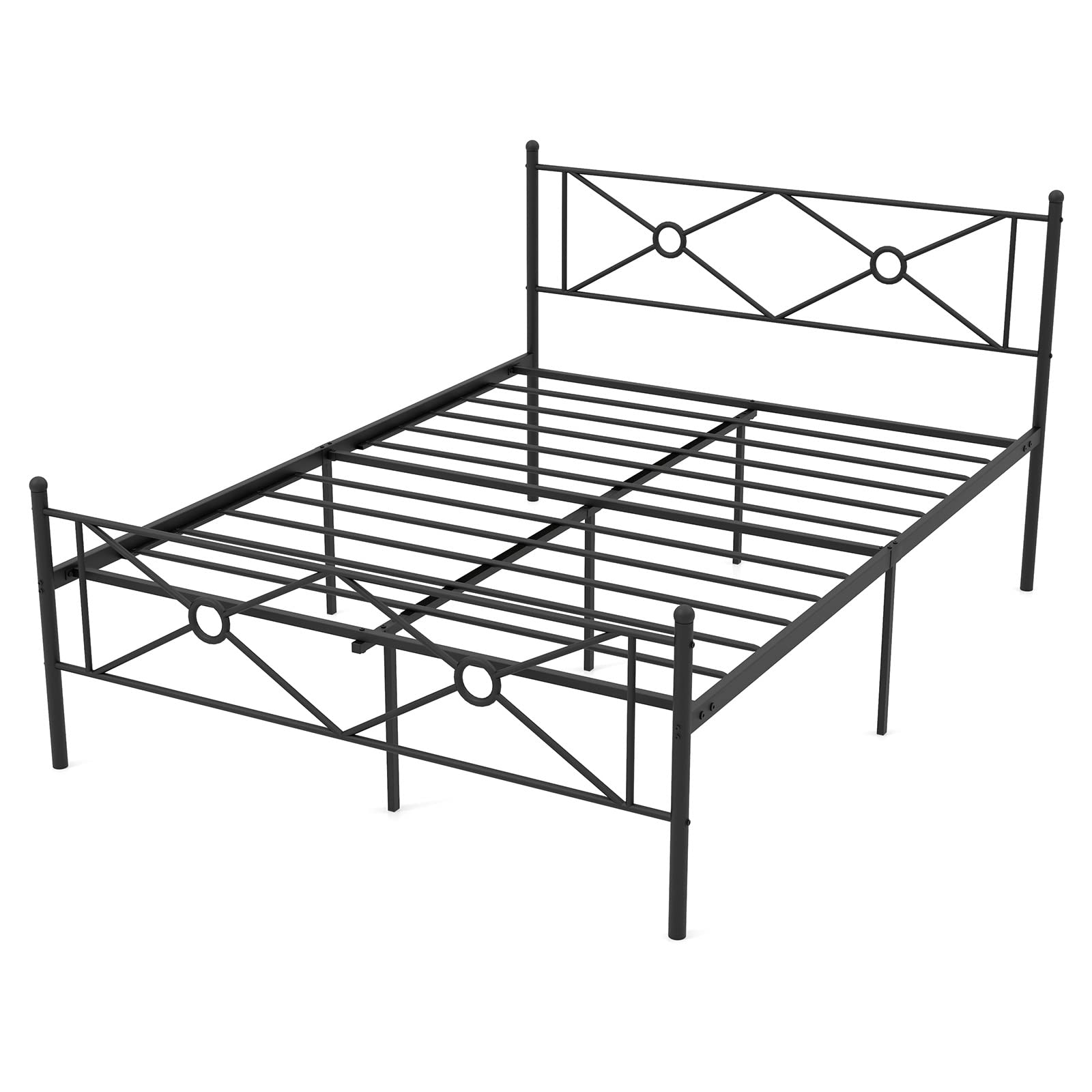 KOMFOTT Metal Bed Frame, Platform Bed Frame with Headboard & Footboard, Noise Free