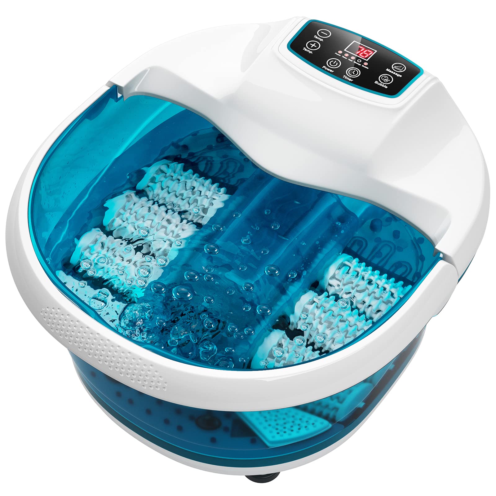 KOMFOTT Home Foot Spa Tub with Heat Bubbles & Adjustable Temperature & Time for Feet Relief