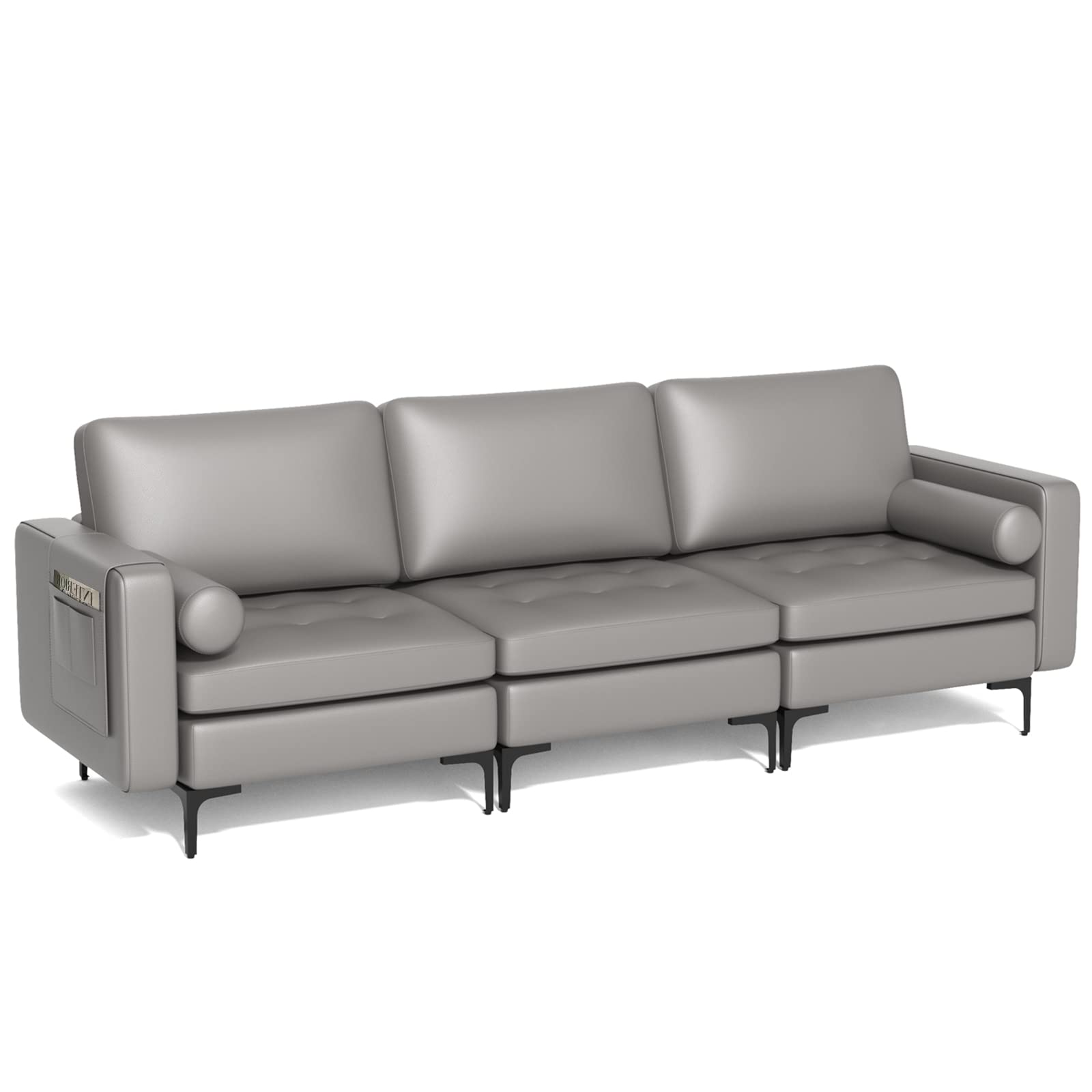 KOMFOTT Modern Accent Sofa w/Comfy Cushion Bolster for Bedroom Reception Room