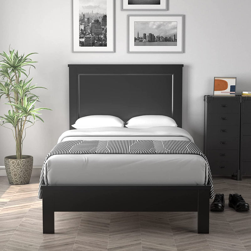 KOMFOTT Wooden Bed Frame, Platform Bed, Easy Assembly Supports 500 LBS, No Box Spring Needed