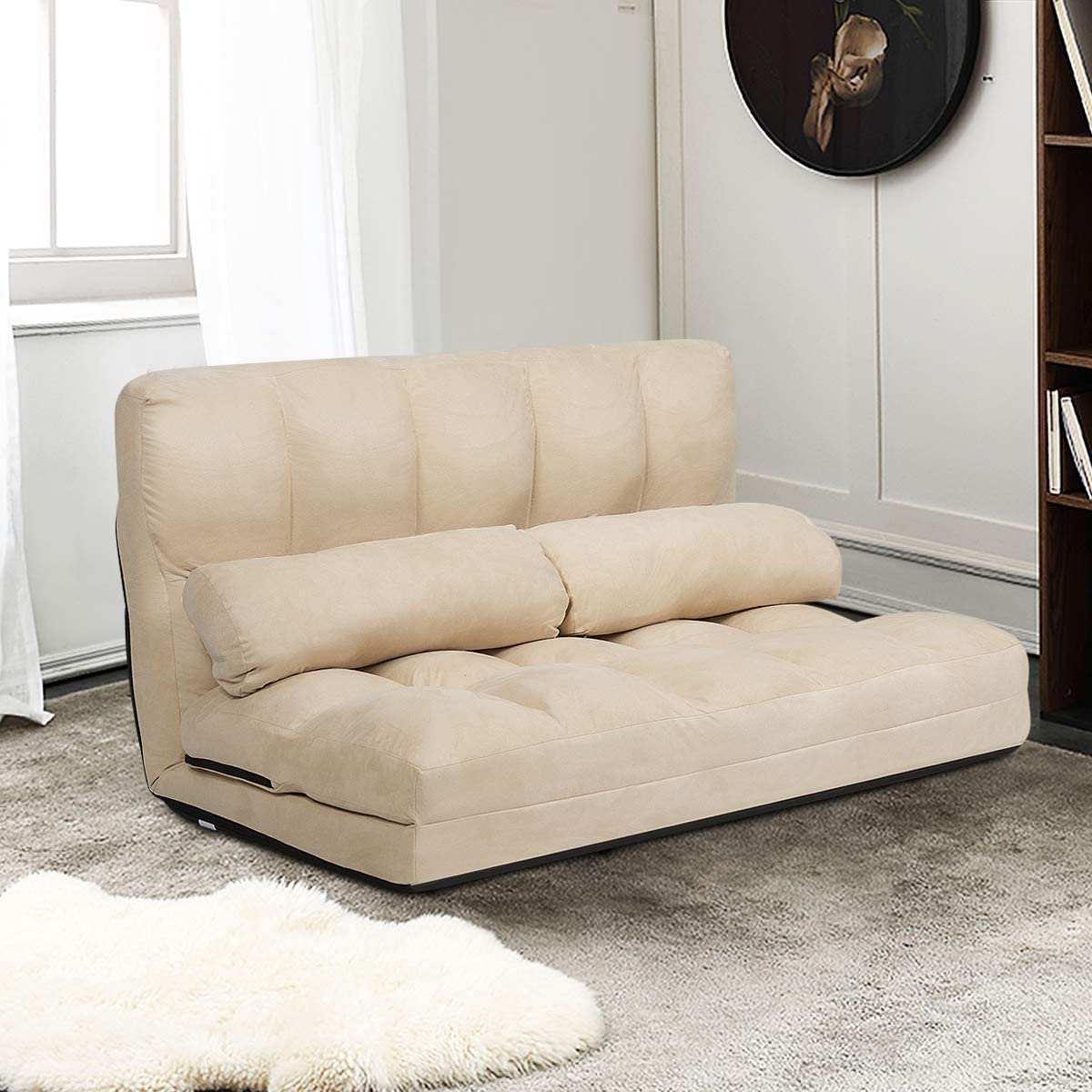 KOMFOTT Various Colours Available 6-Position Adjustable Floor Sofa with 2 Pillows