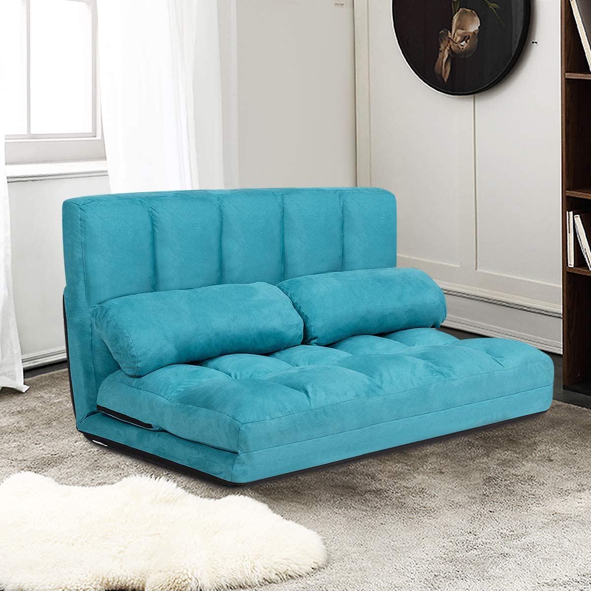 KOMFOTT Various Colours Available 6-Position Adjustable Floor Sofa with 2 Pillows