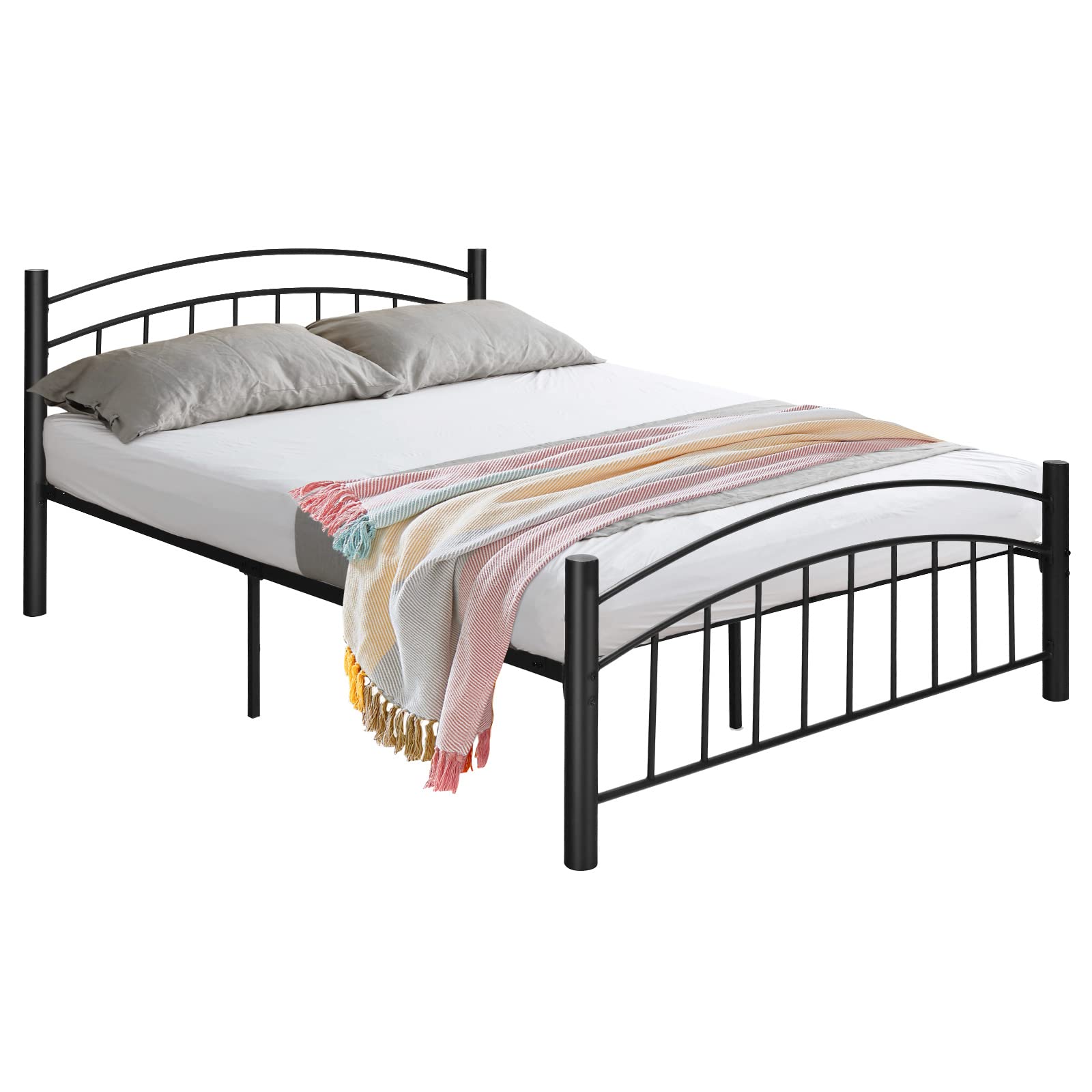 Metal Bed Frame, Modern Platform Bed with Headboard and Footboard