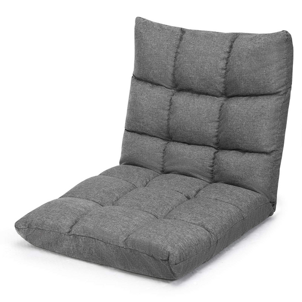KOMFOTT 14-Position Adjustable Cushioned Folding Lazy Recliner Floor Chair
