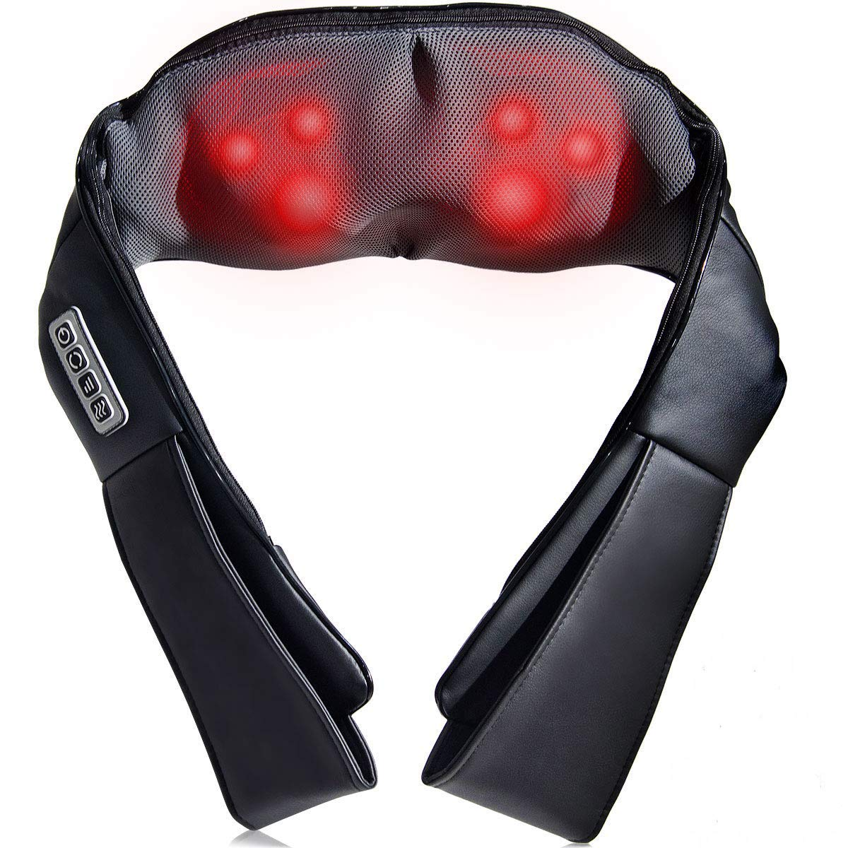 Komfott Shiatsu Neck Back Massager with Heat, Electric 3D Kneading Massage Pillow for Neck