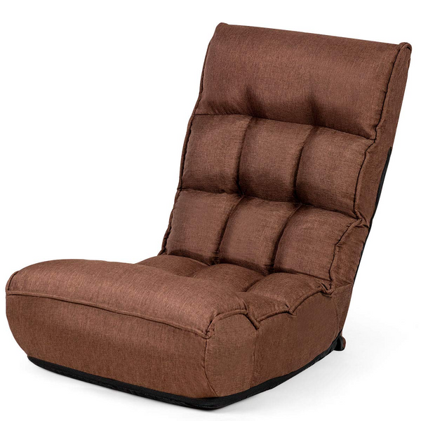 KOMFOTT Folding Floor Gaming Chair with 4-Position Adjustable Back, 6-Position Adjustable Headrest, Side Pocket