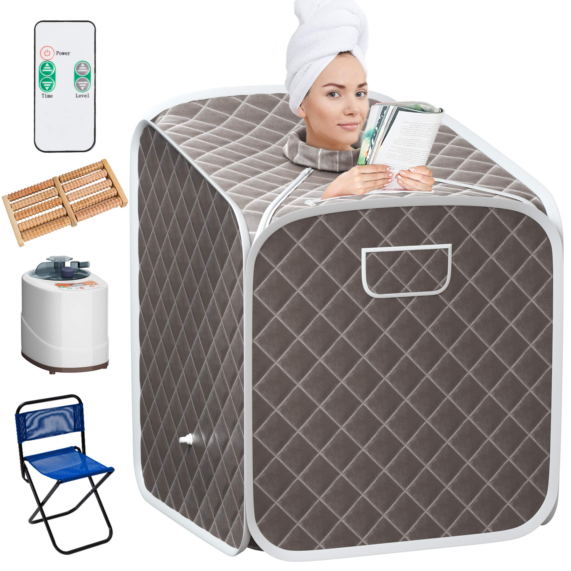 KOMFOTT Private 2L Folding Steam Sauna Tent W/Chair Foot for Relax