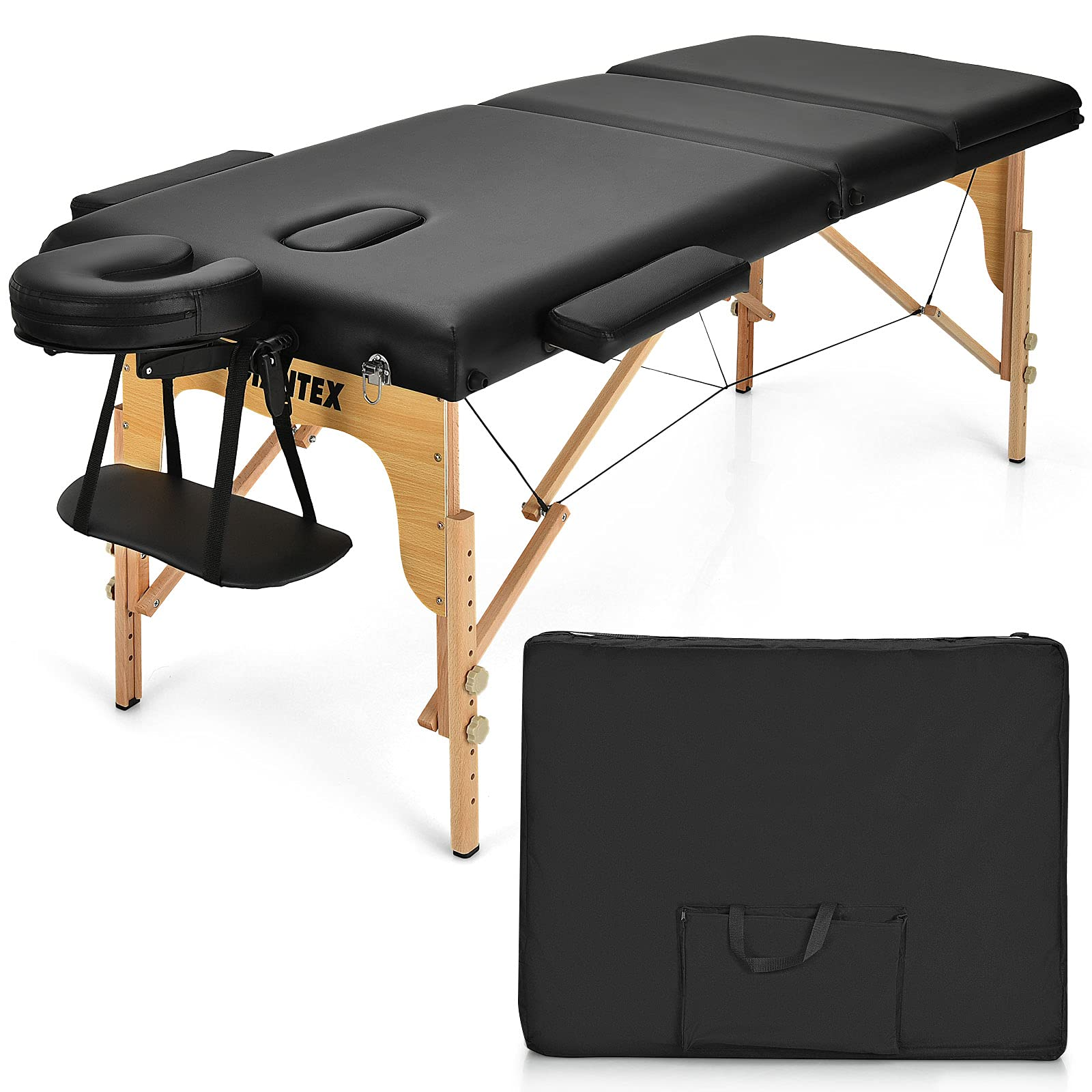 KOMFOTT 3 Sections 84inch Folding Massage Table with Carry Case