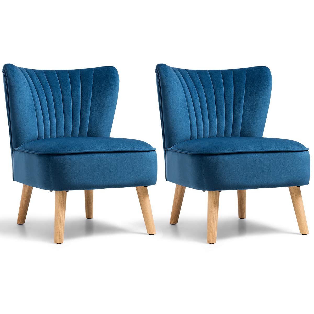 Small Wingback Armless Chair, Velvet Accent Chair - Komfott