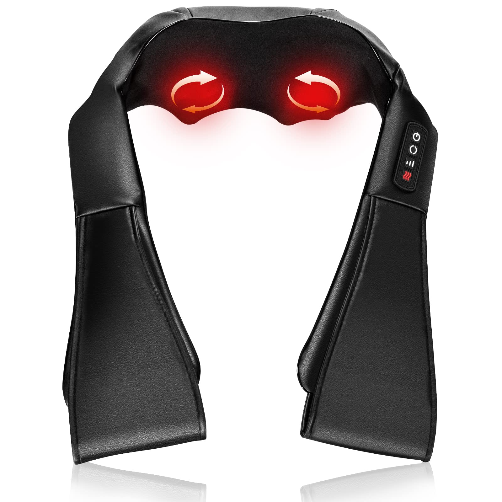 Komfott Shiatsu Neck Back and Shoulder Massager w/Heat, Deep Tissue 3D Kneading Massage Pillow