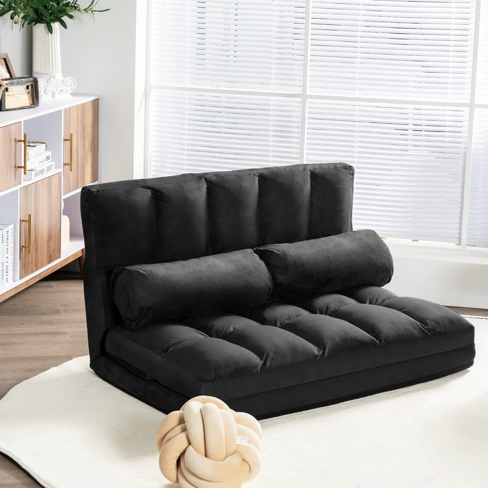 KOMFOTT Various Colours Available 6-Position Adjustable Floor Sofa with 2 Pillows