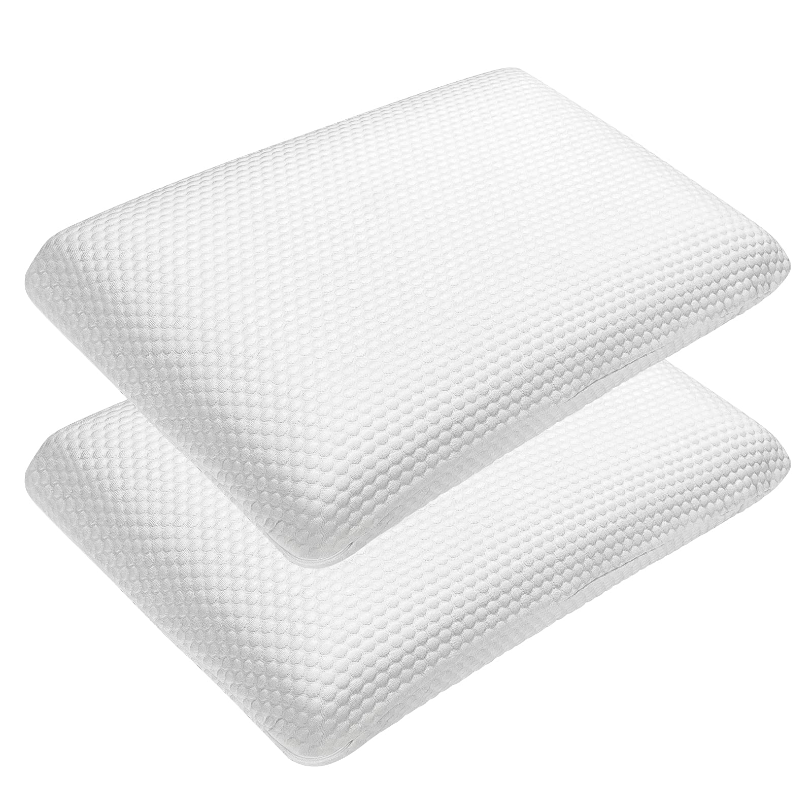 Memory Foam Pillow, Ventilated Comfortable Ergonomic Bed Pillow w/ Zippered Washable Cover