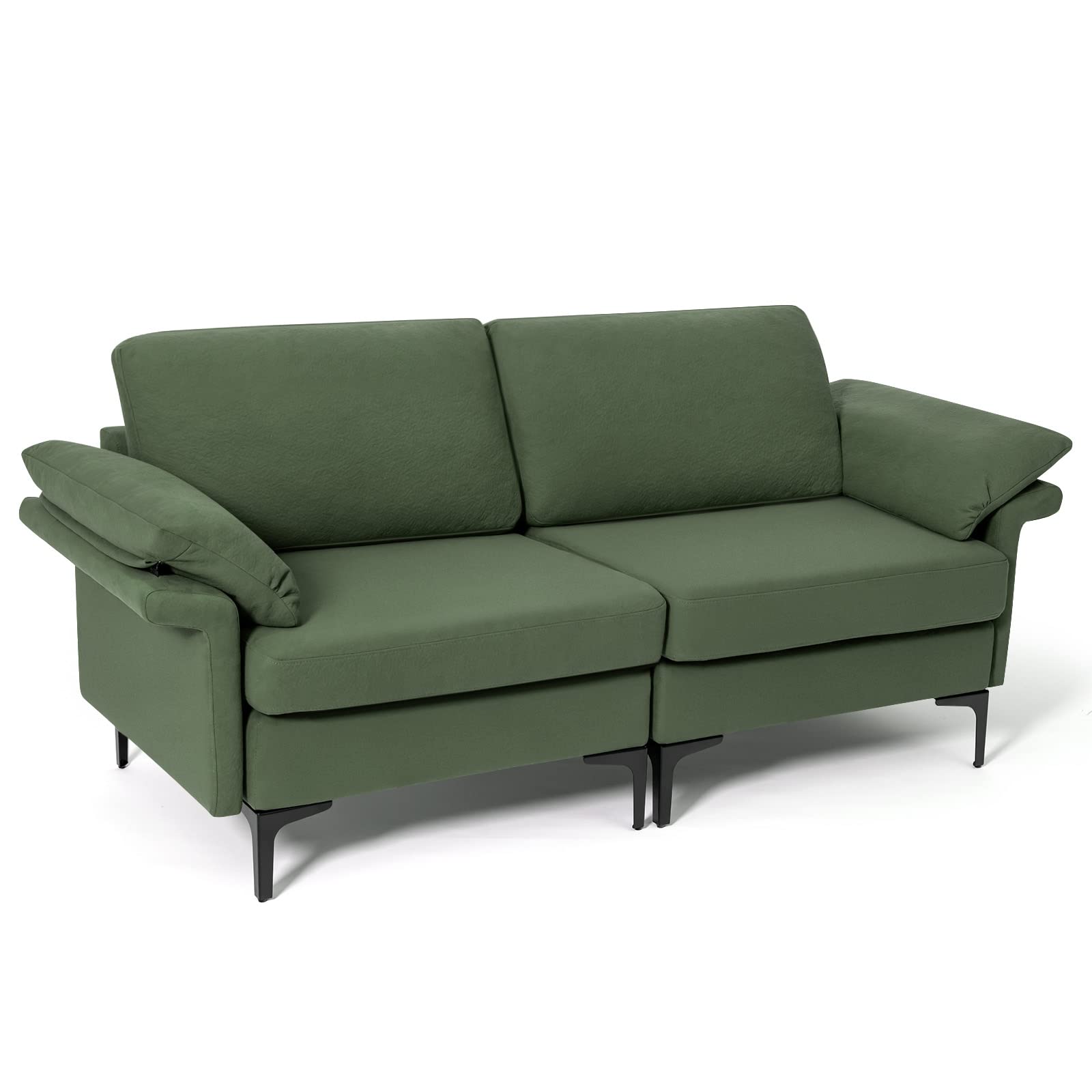 KOMFOTT 72.5" Loveseat Sofa Couch, Modern Love Seat with Removable Armrest Pillows