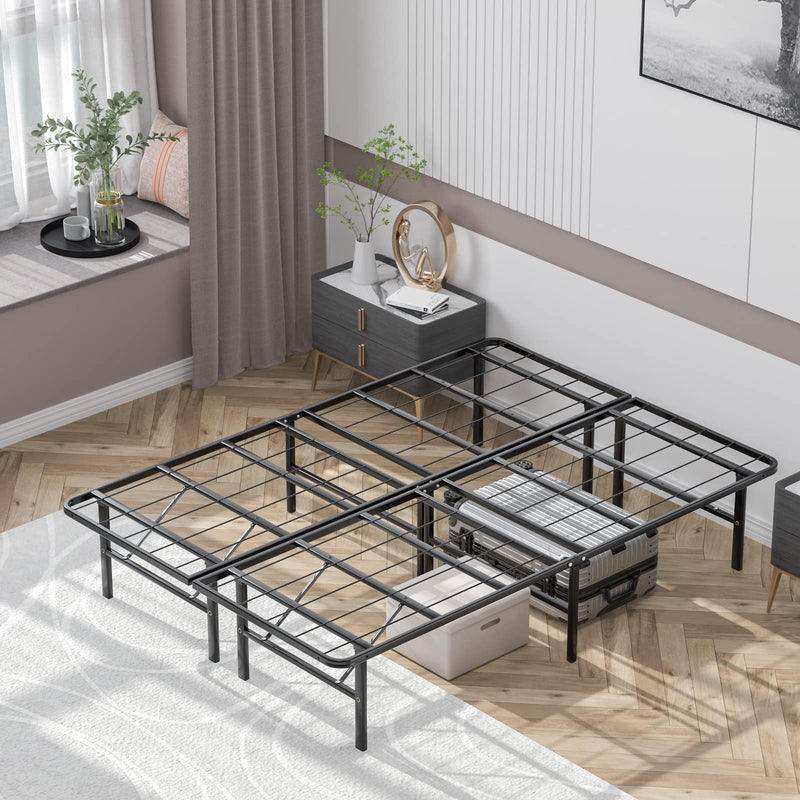 Platform Bed Frame, 14 Inch Foldable Metal Mattress Foundation