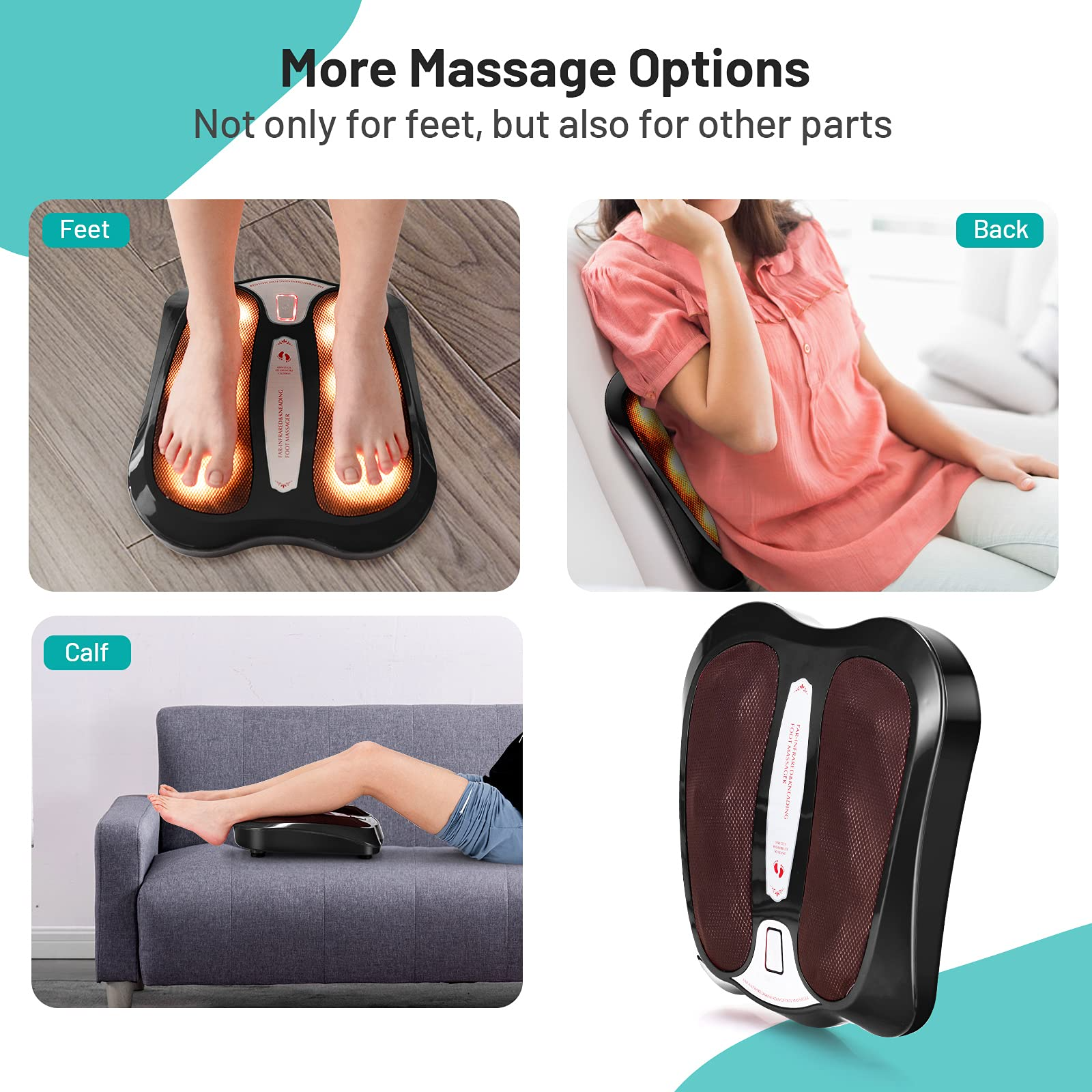 KOMFOTT Shiatsu Foot Spa Massager with Infrared Heating & 18 Massage Nodes