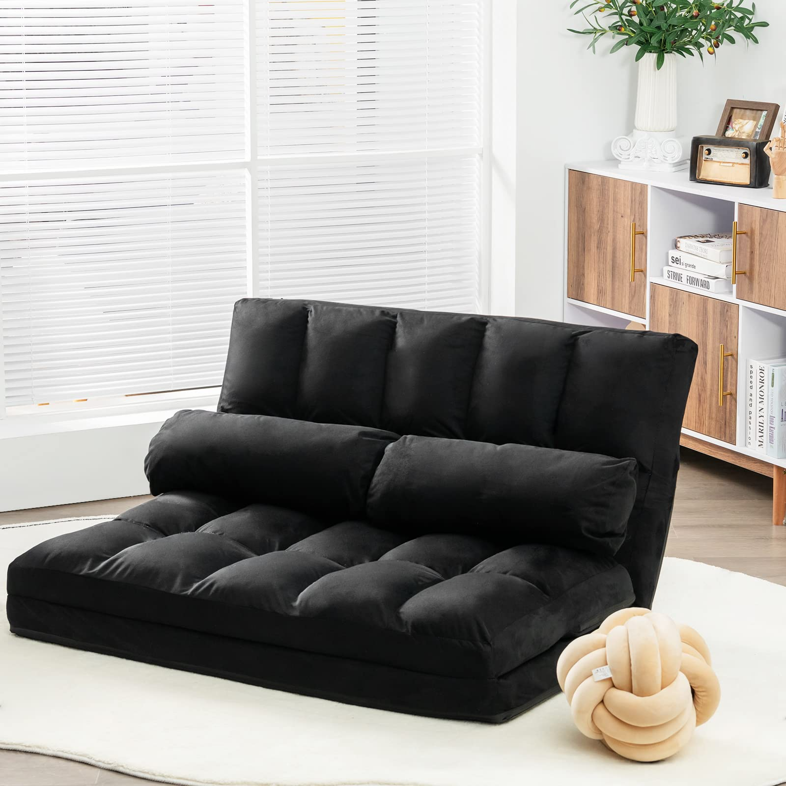 KOMFOTT Various Colours Available 6-Position Adjustable Floor Sofa with 2 Pillows