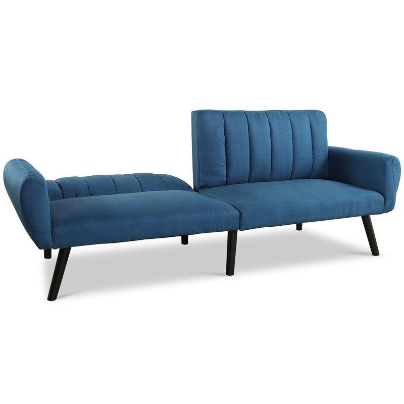 KOMFOTT Premium Linen Futon  Folding Sofa Bed Couch w/ 5 Position Recline Angles