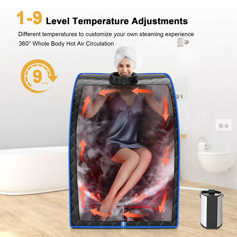 KOMFOTT Portable 3L Personal Therapeutic Sauna Temperature & Timer Adjustable W/Chair