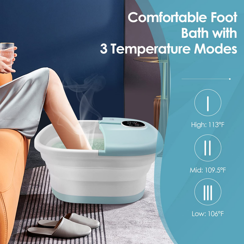 KOMFOTT Foot Bath Spa w/Heat and Massage | Collapsible Foot Spa Tub