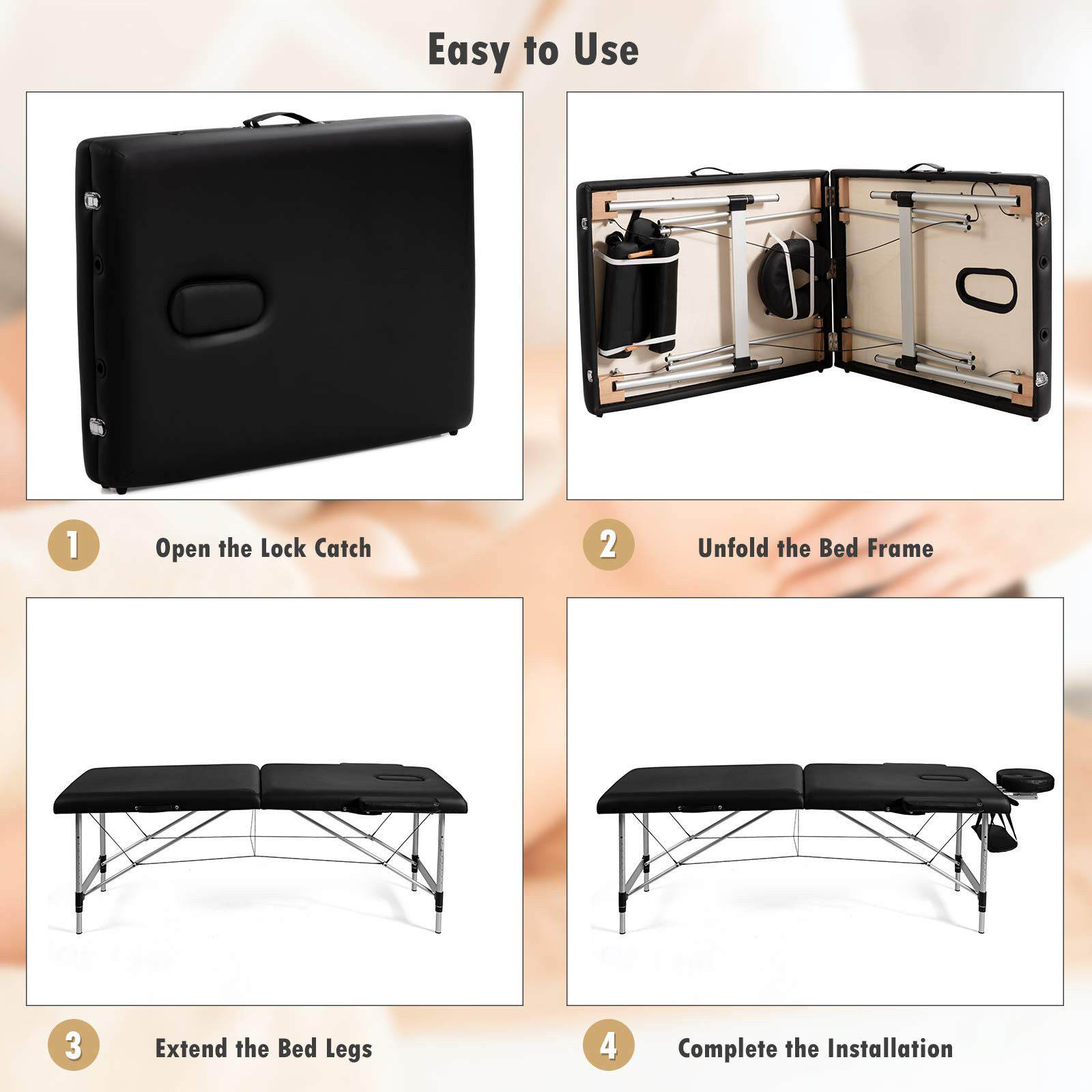 KOMFOTT 84" Massage Table with Carry Case