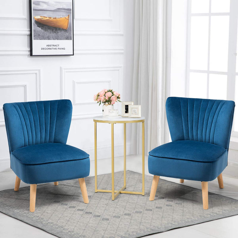 KOMFOTT Velvet Accent Chair, Upholstered Modern Sofa Chair with Wood Legs & Thickly Padded