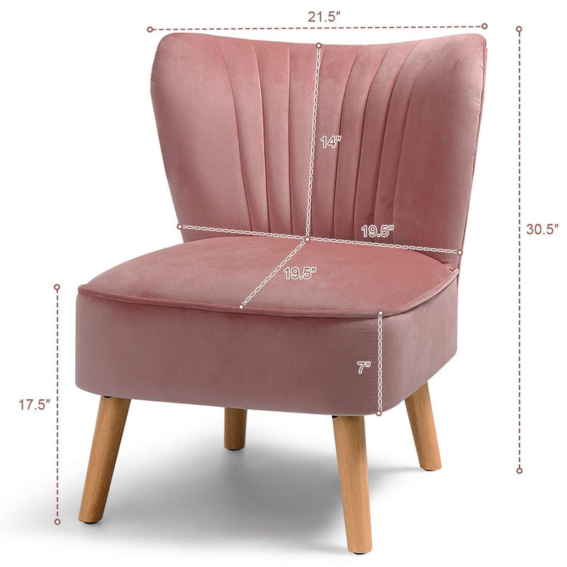 KOMFOTT 3pcs Velvet Accent Chair with End Table Set for Living Room Bedroom
