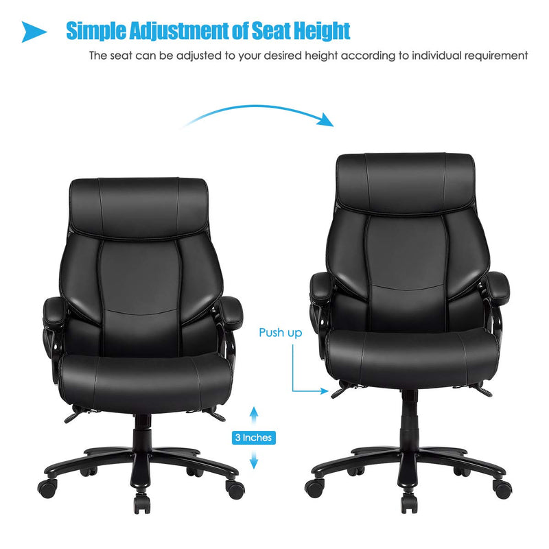 KOMFOTT Big and Tall Office Chair, Massage Executive Chair w/ 6 Vibrating Points, Soft Sponge