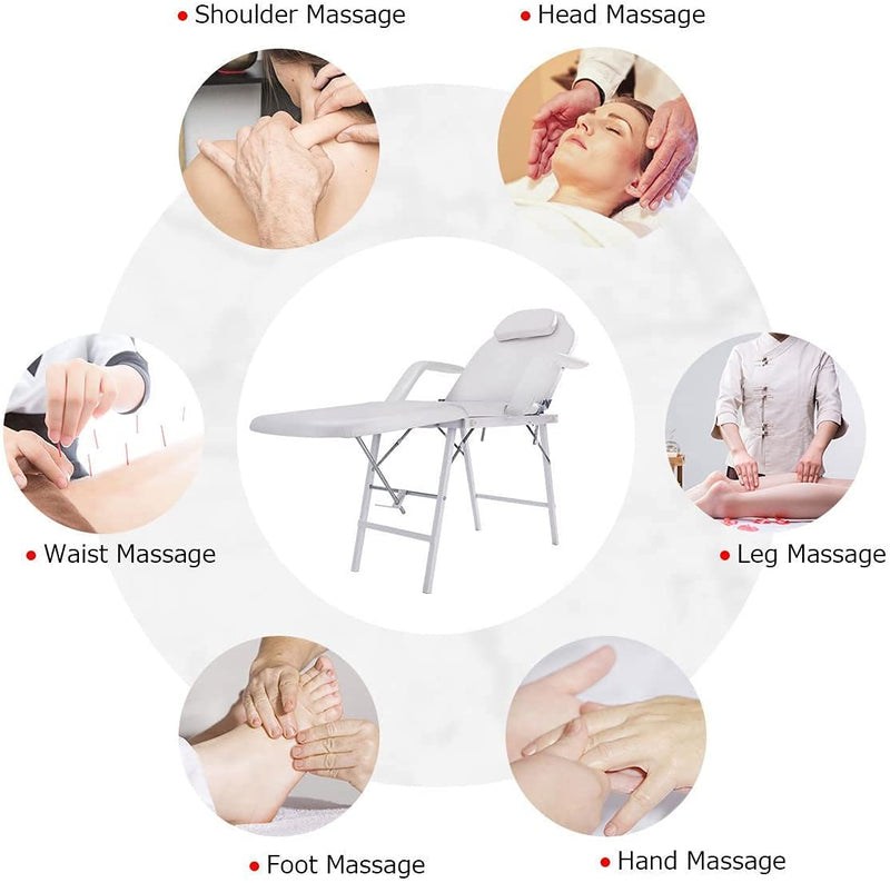 KOMFOTT 73" Portable Tattoo Parlor Spa Salon Facial Bed Beauty Massage Table Chair