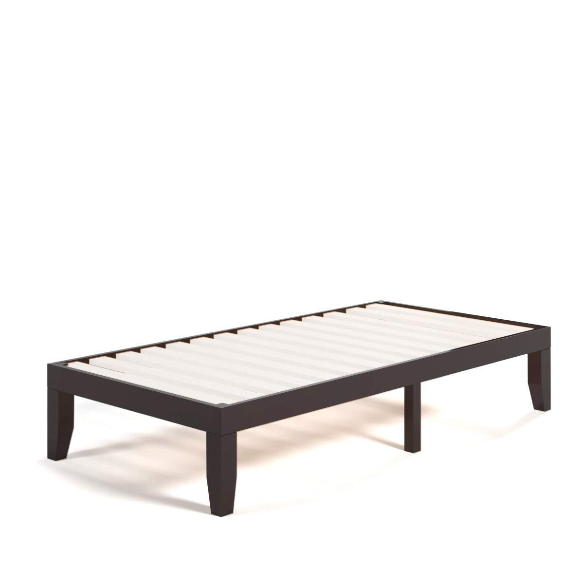 14" Wood Platform Bed Frame, Wood Mattress Foundation - KOMFOTTKOMFOTT 14 Inches Wood Platform Bed Frame, Solid Wood Mattress Foundation with Rubber Wood Frame