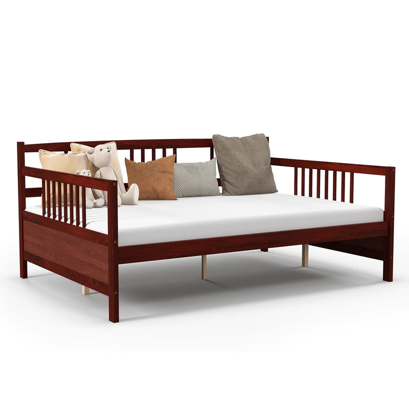 KOMFOTT Wood Daybed Frame Full Size, Sofa Day Bed Frame with Wooden Slats Support