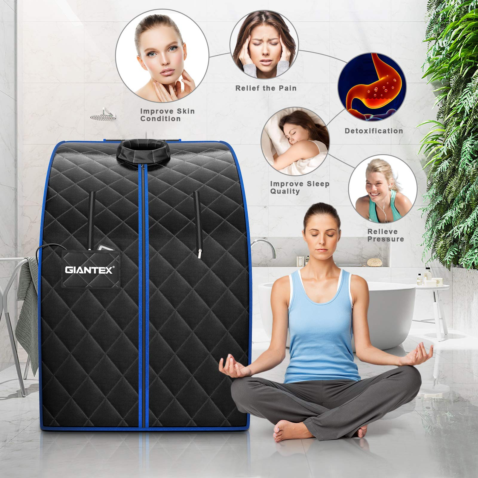 KOMFOTT Portable Personal Far Infrared Sauna W/ 9 Temperature & Timer