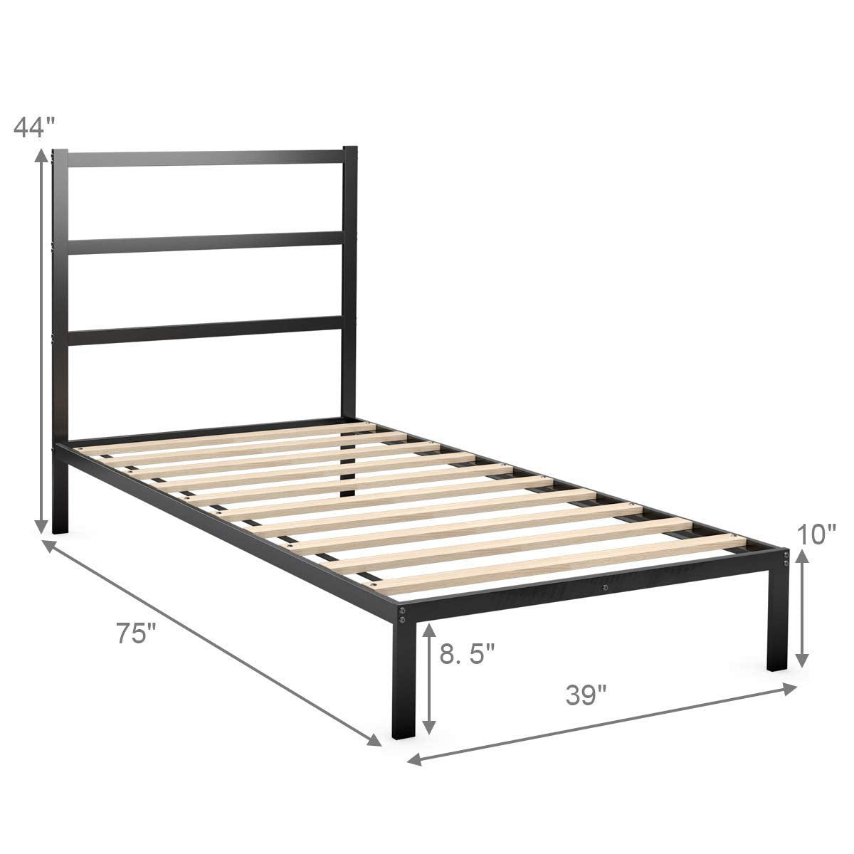 KOMFOTT Metal Bed Frame with Vintage Headboard